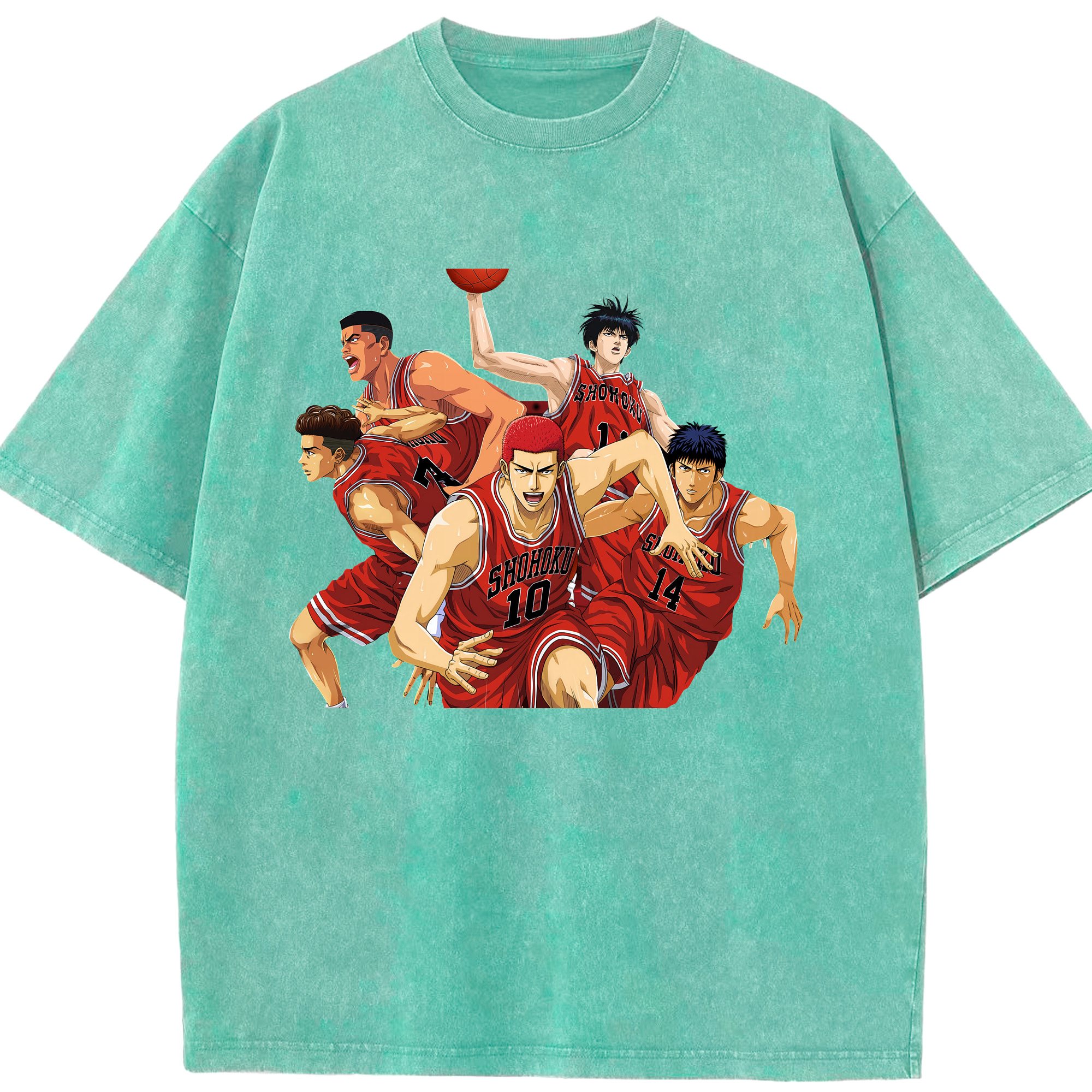 （画像用） SLAM DUNK／スラムダンク 綿100% ヴィンテージ風 半袖Tシャツ（フロントプリント）